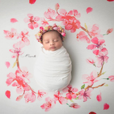 Jersey Two Way Stretch Printed Petals Layer | Pink